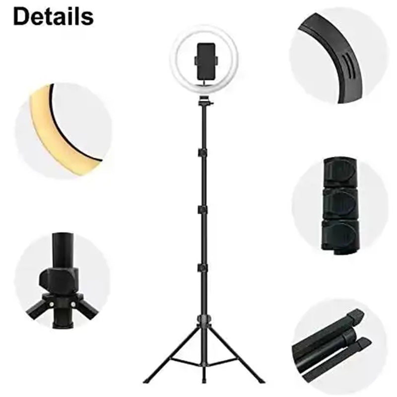 JMARY FM-536A 10-inch Ring Fill Light with Phone Clip + Bluetooth Shutter + Tripod