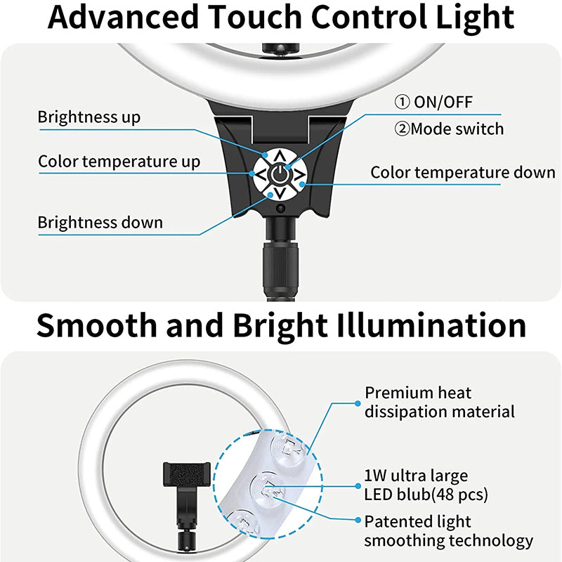 JMARY FM-12R 12-inch Video Recording Ring Light Photography LED Fill Light