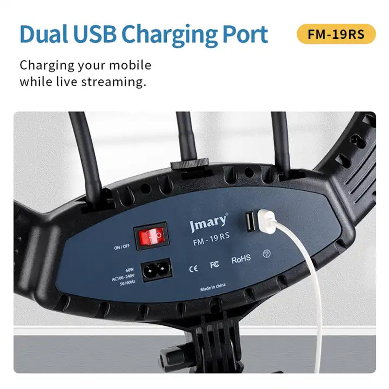 JMARY FM-19RS 19-inch Touch Control Beauty Light Photography LED Ring Fill Light