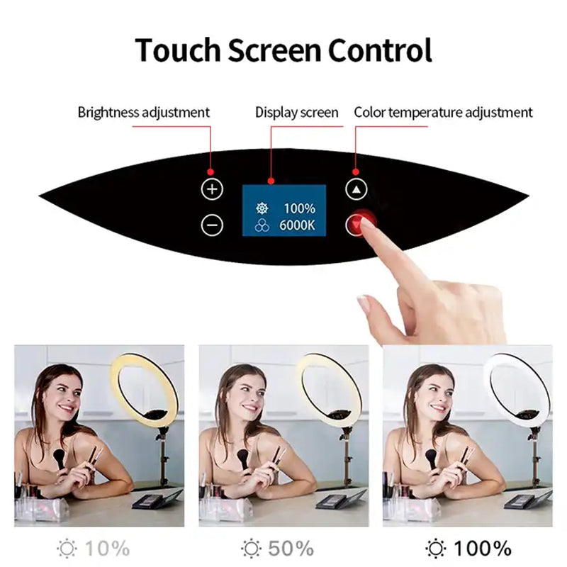 JMARY FM-19RS 19-inch Touch Control Beauty Light Photography LED Ring Fill Light