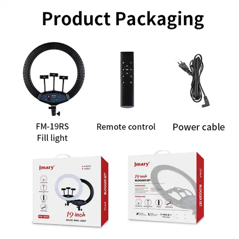 JMARY FM-19RS 19-inch Touch Control Beauty Light Photography LED Ring Fill Light