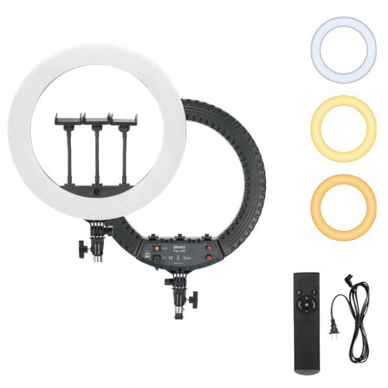 JMARY FM-18R 18-inch Photography Live Streaming Fill Light LED Beauty Ring Light