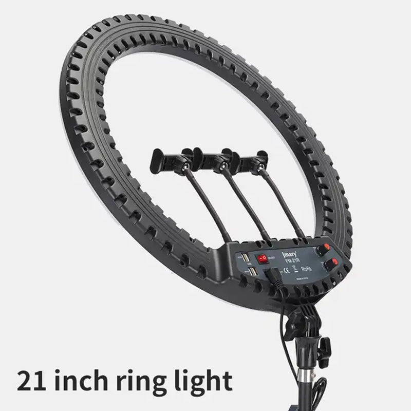 JMARY FM-21R 21-inch Remote Control Dimmable LED Ring Light with Phone Clip