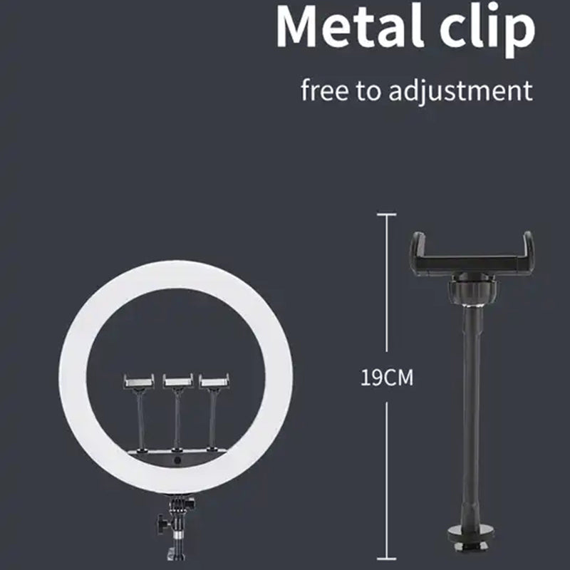 JMARY FM-21R 21-inch Remote Control Dimmable LED Ring Light with Phone Clip