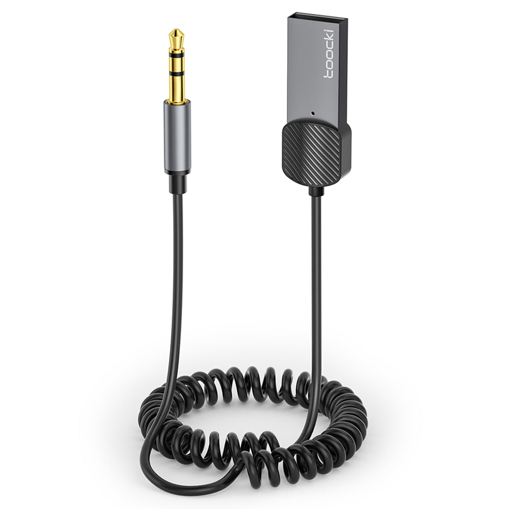 TOOCKI TQ-BT01 Car Bluetooth 5.0 Adapter Aux USB to 3.5mm Input Receiver