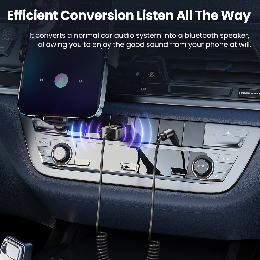 TOOCKI TQ-BT01 Car Bluetooth 5.0 Adapter Aux USB to 3.5mm Input Receiver