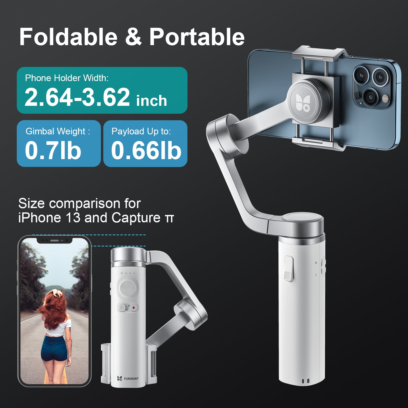 XIAOMIYOUPIN FUNSNAP Capture Smartphone Gimbal Stabilizer Handheld Phone Balancer