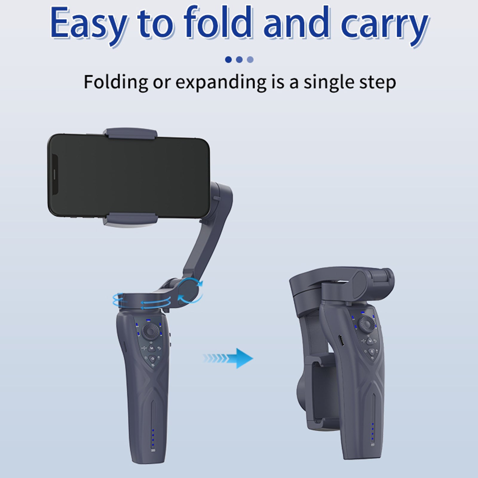 F12 Anti-shake Gimbal Phone Holder Live Streaming Stabilizer with AI Face Tracking Module + Fill Light