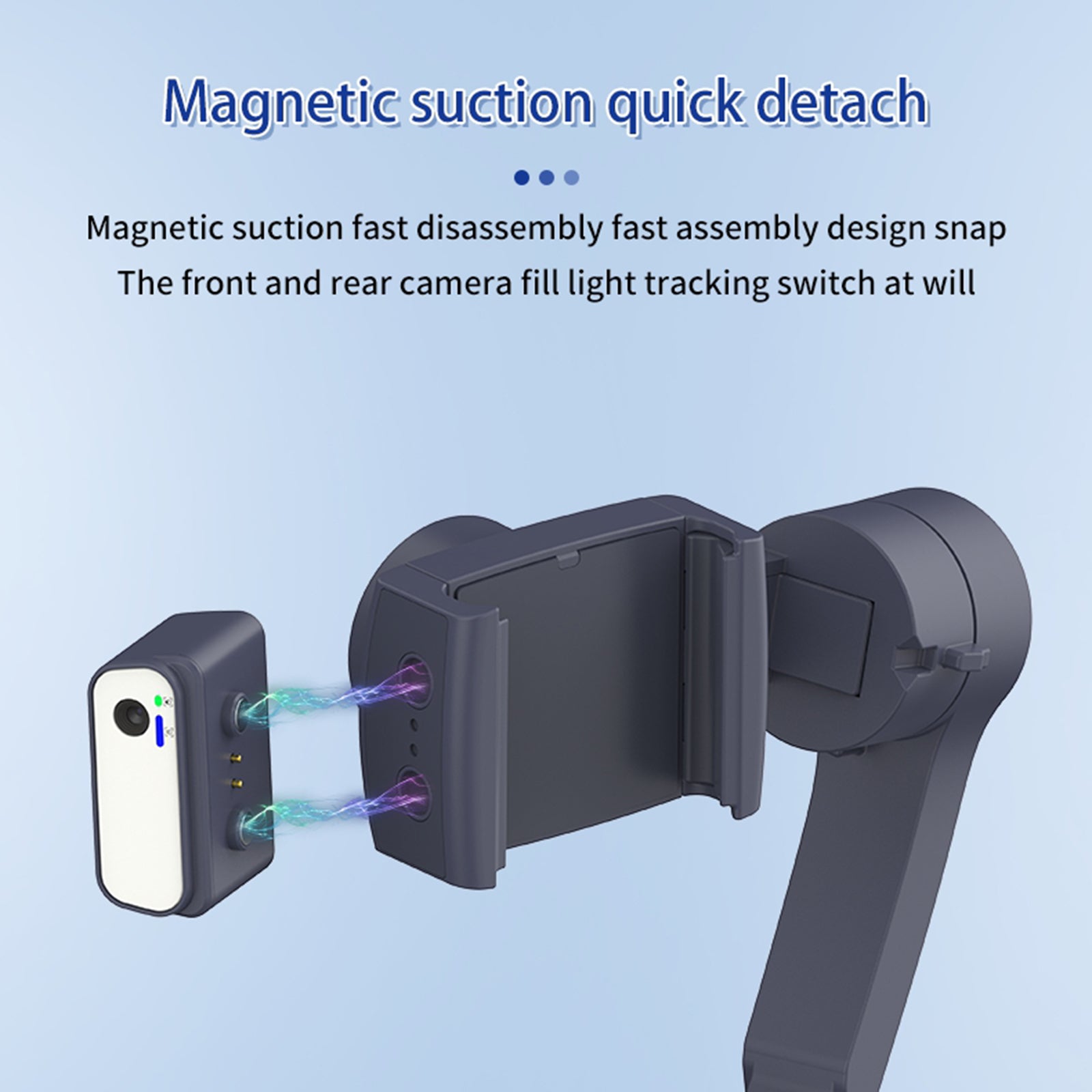 F12 Anti-shake Gimbal Phone Holder Live Streaming Stabilizer with AI Face Tracking Module + Fill Light