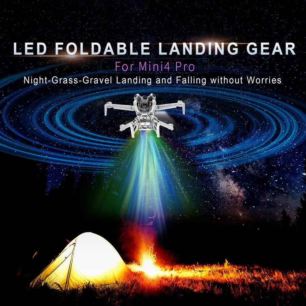 STARTRC 1133936 For DJI Mini 4 Pro Drone LED Luminous Tripod Heighten Landing Gear