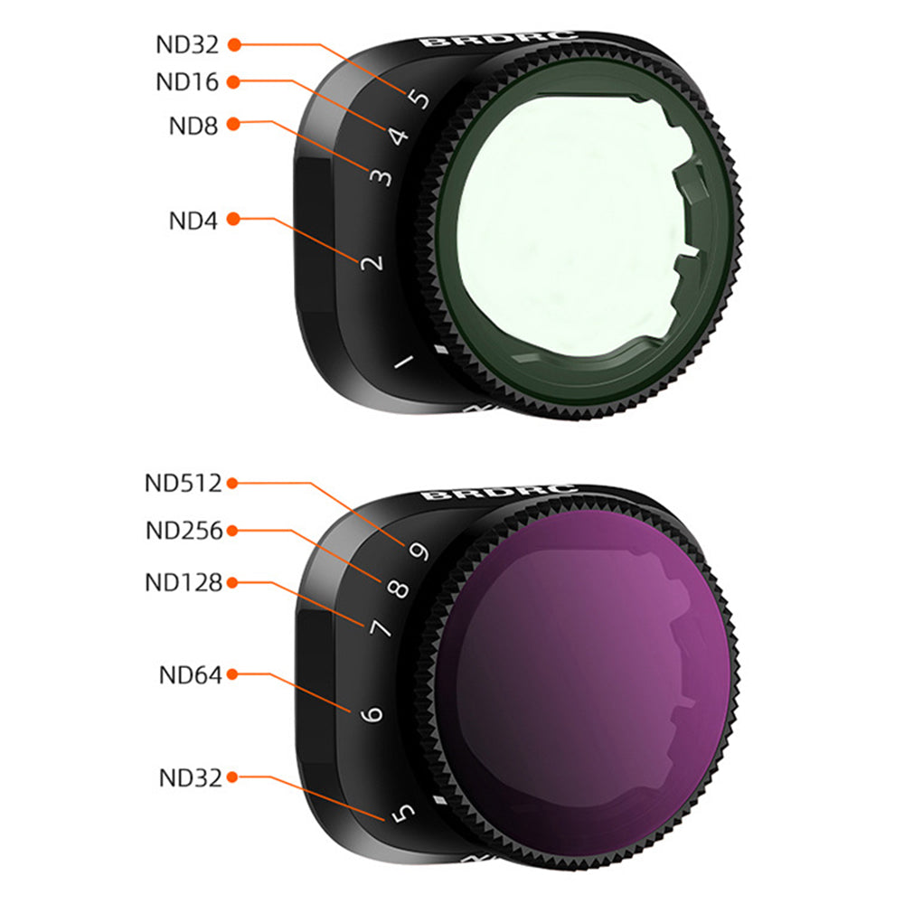 BRDRC VND2-5+ND5-9 2Pcs Filter Set for DJI Mini 3 Pro Drone Lens Protection Accessories