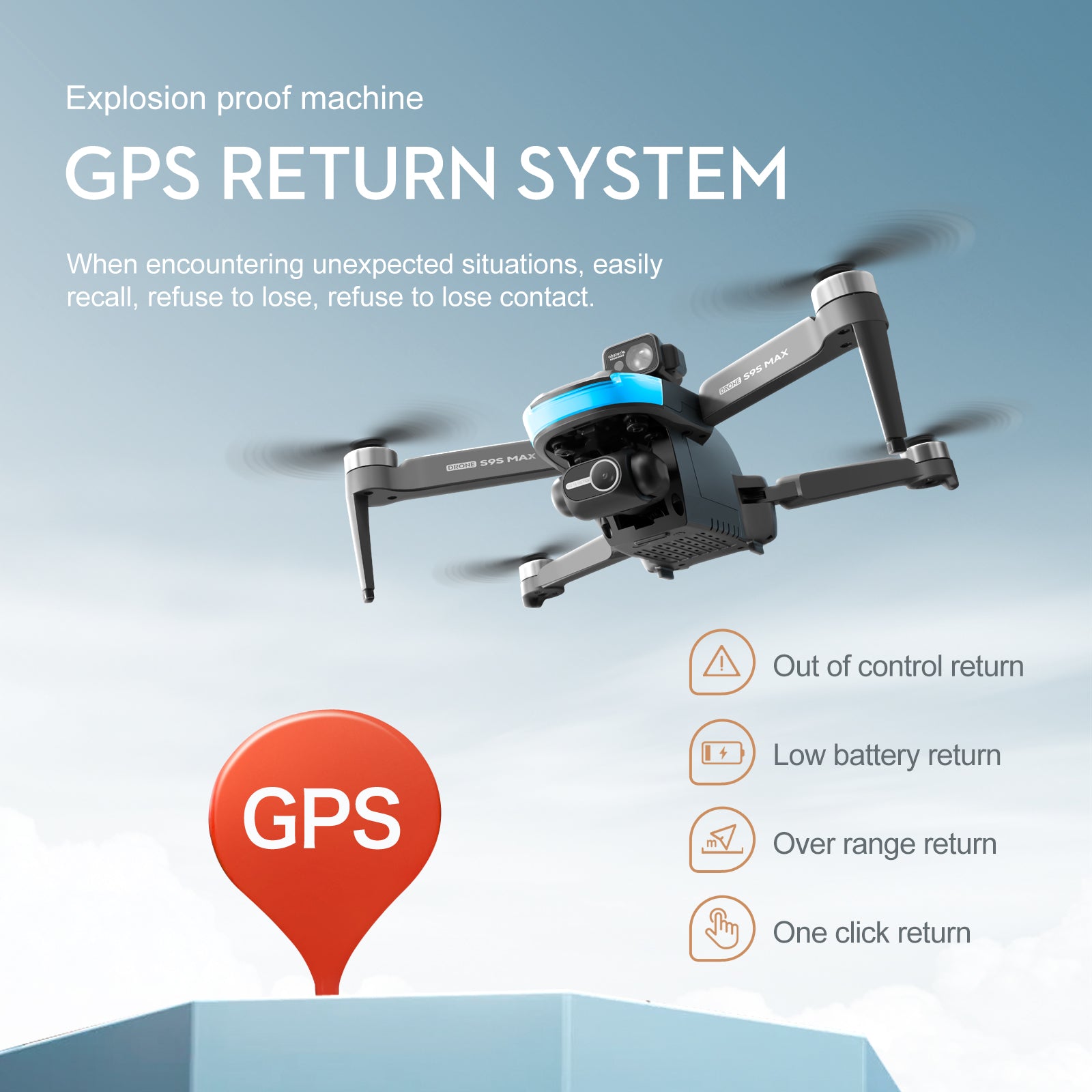 S9S 2.7K Camera Remote Control 5G 2 Axis Gimbal ELS Brushless Drone, with 3 Battery