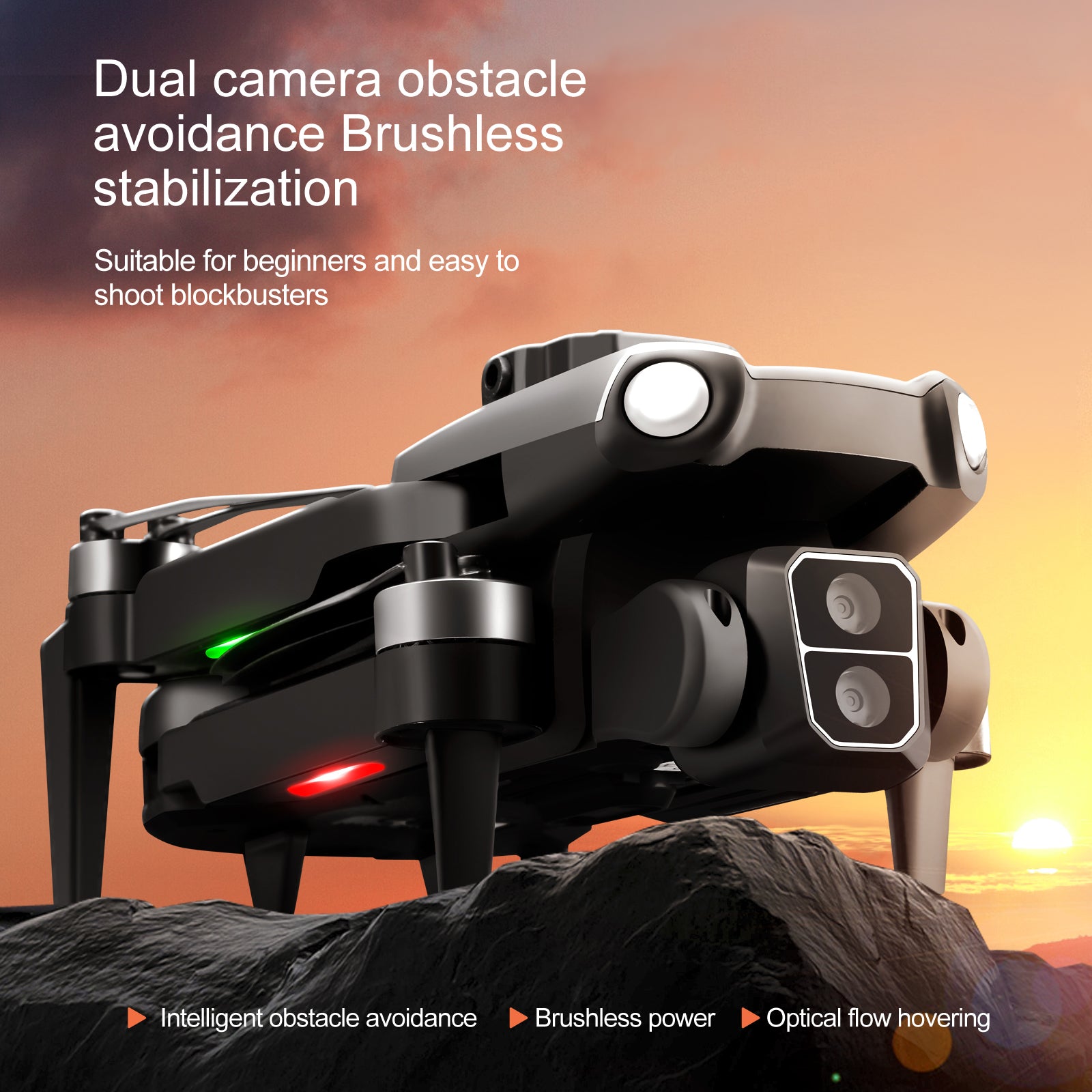 S119 HD Aerial Photo Brushless Motor Aircraft Optical Flow Positioning RC Folding Drone with 1 Battery