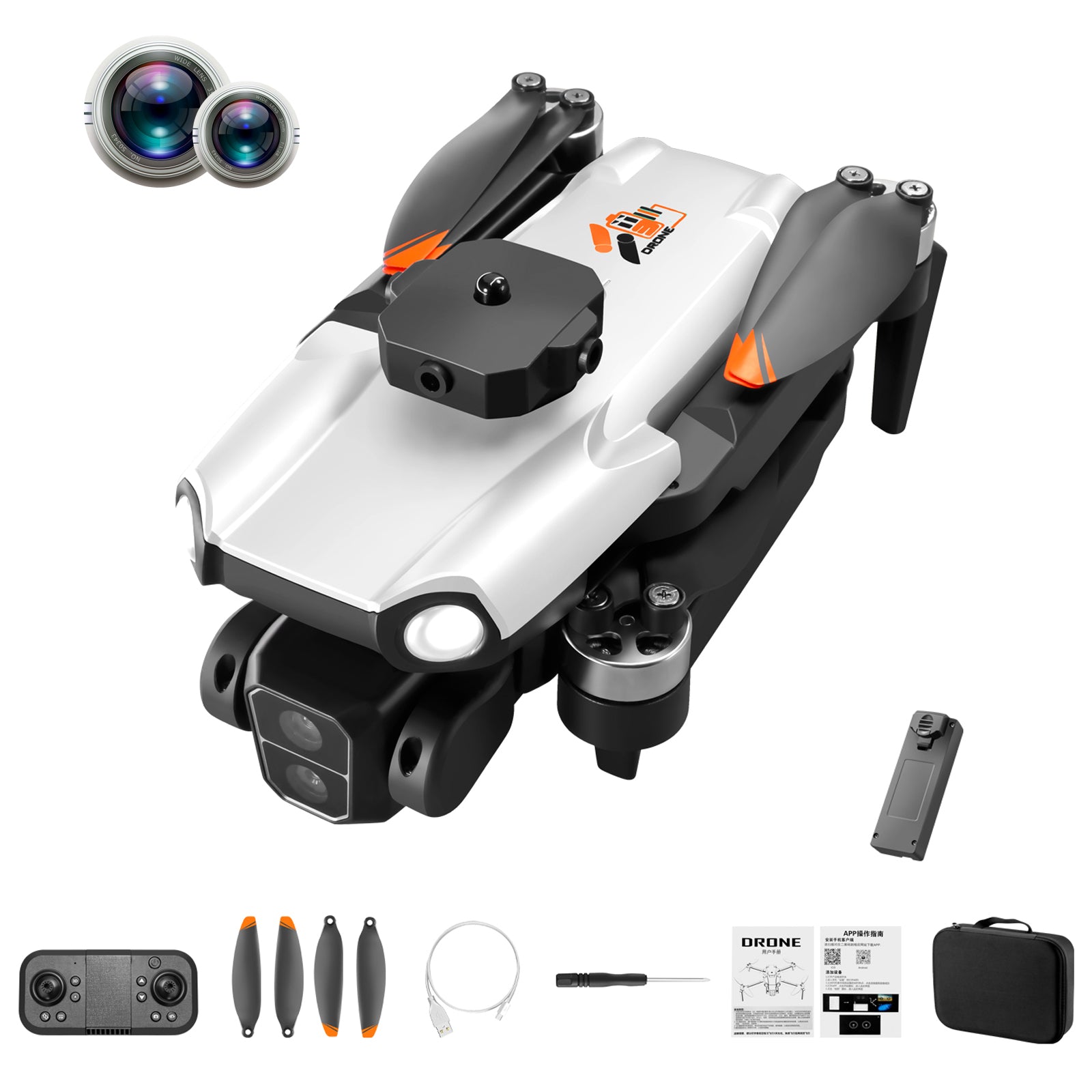 S119 HD Aerial Photo Brushless Motor Aircraft Optical Flow Positioning RC Folding Drone with 1 Battery