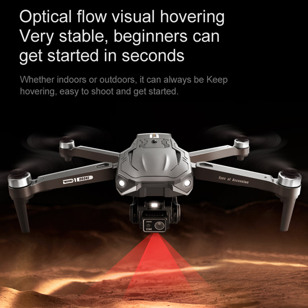 D1 Obstacle Avoidance Optical Flow Positioning RC Drone HD Dual Camera Brushless Motor Aircraft, 2 Batteries