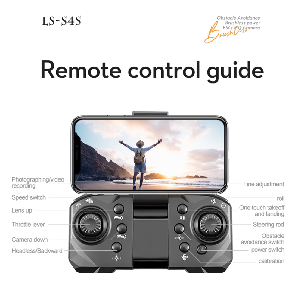 LS-S4S Drone with Camera with 2 Battery Obstacle Avoidance Optical Flow Positioning RC Drone