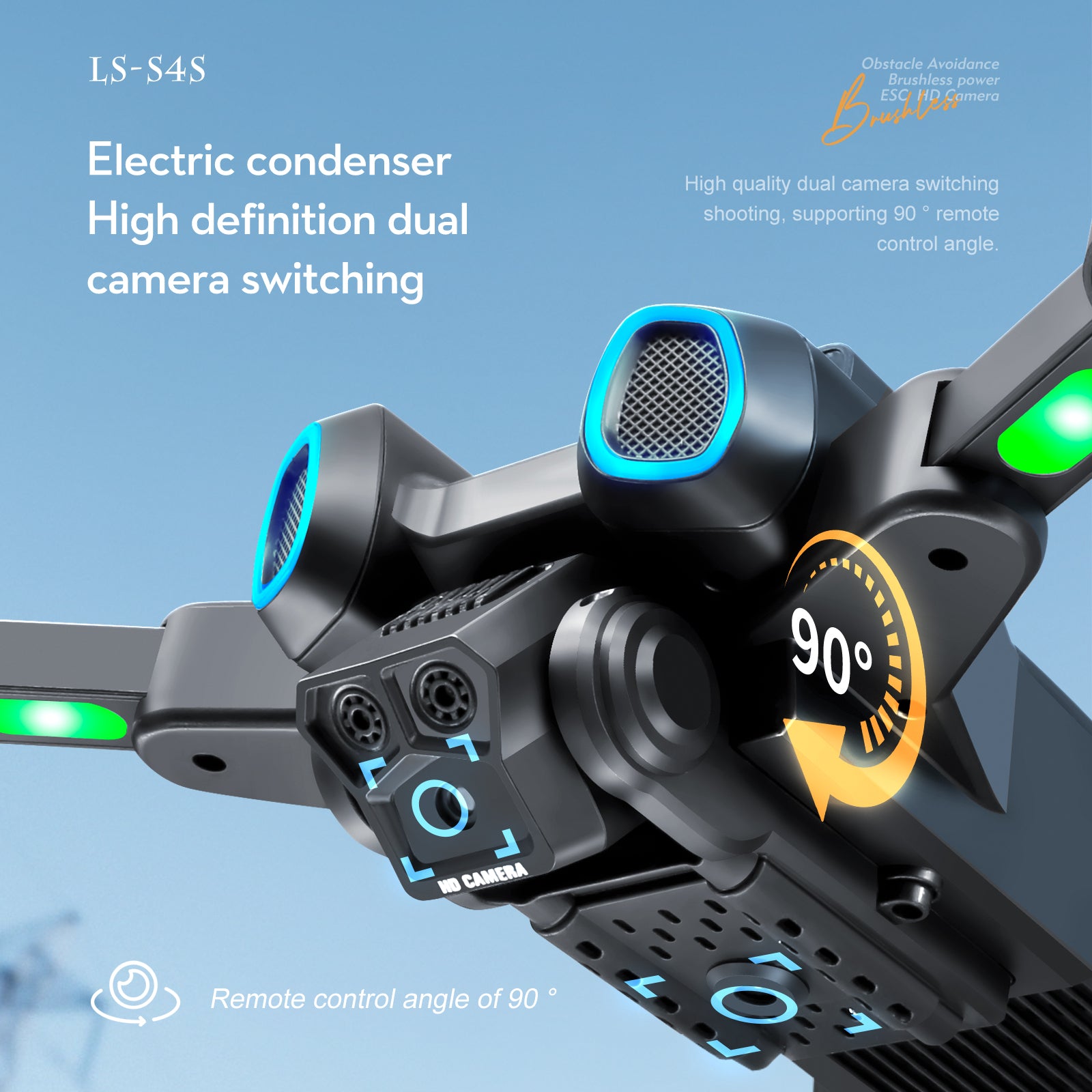 LS-S4S Drone with Camera with 2 Battery Obstacle Avoidance Optical Flow Positioning RC Drone