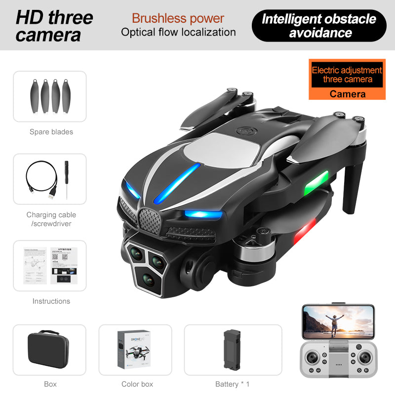 M2 Optical Flow Positioning Folding RC Drone Three Camera Brushless Motor Quadcopter with 1 Battery