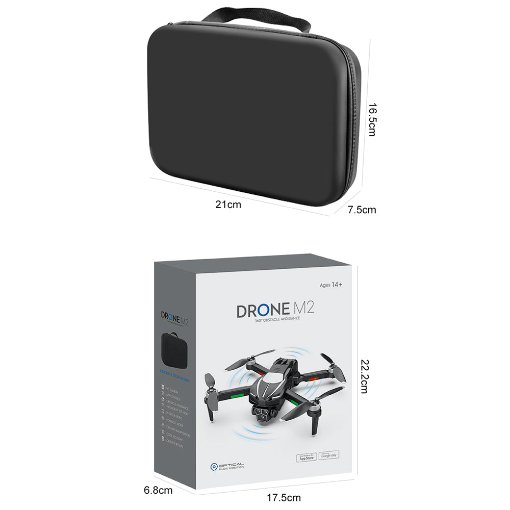 M2 Optical Flow Positioning Folding RC Drone with Three Camera Brushless Motor Quadcopter with 3 Batteries