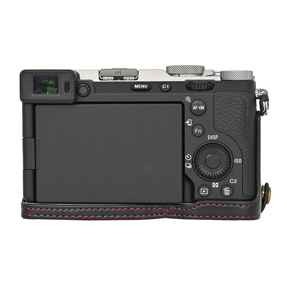 For Sony A7C II Detachable Camera Bag PU Leather Battery Opening Case with Lens Bag