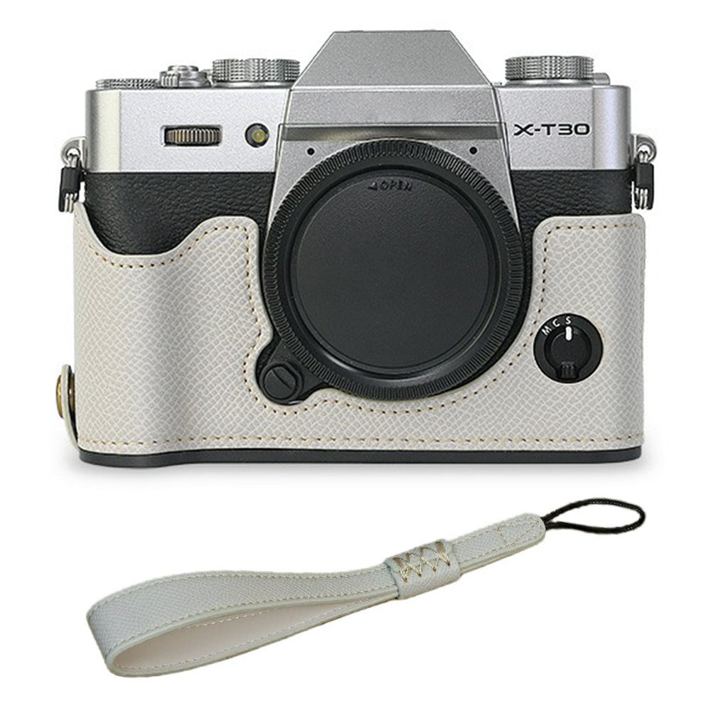 For Fujifilm XT10 / XT20 / XT30 / XT30 II PU Leather Camera Case Bottom Half-Body Protective Case with Hand Grip