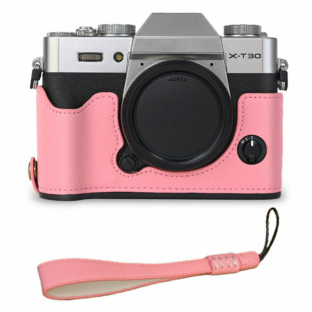 For Fujifilm XT10 / XT20 / XT30 / XT30 II PU Leather Camera Case Bottom Half-Body Protective Case with Hand Grip