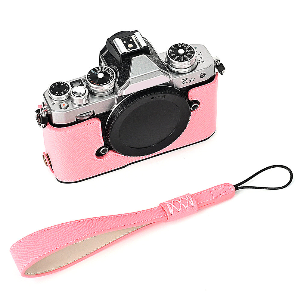 Leather Camera Case For Nikon ZFC Bottom Half-Body Camera Cover Anti-Scratch Protector with Hand Grip