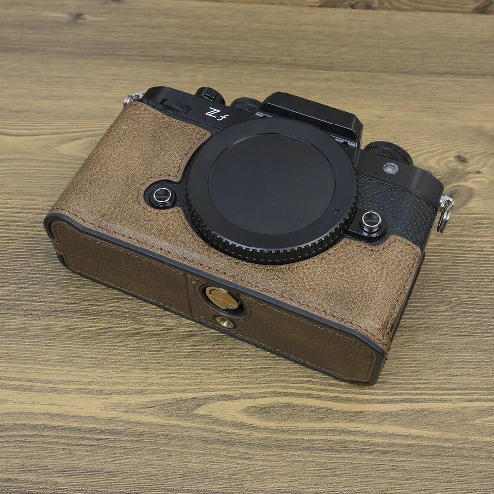 For Nikon ZF PU Leather Camera Bag Battery Opening Anti-drop Protective Case