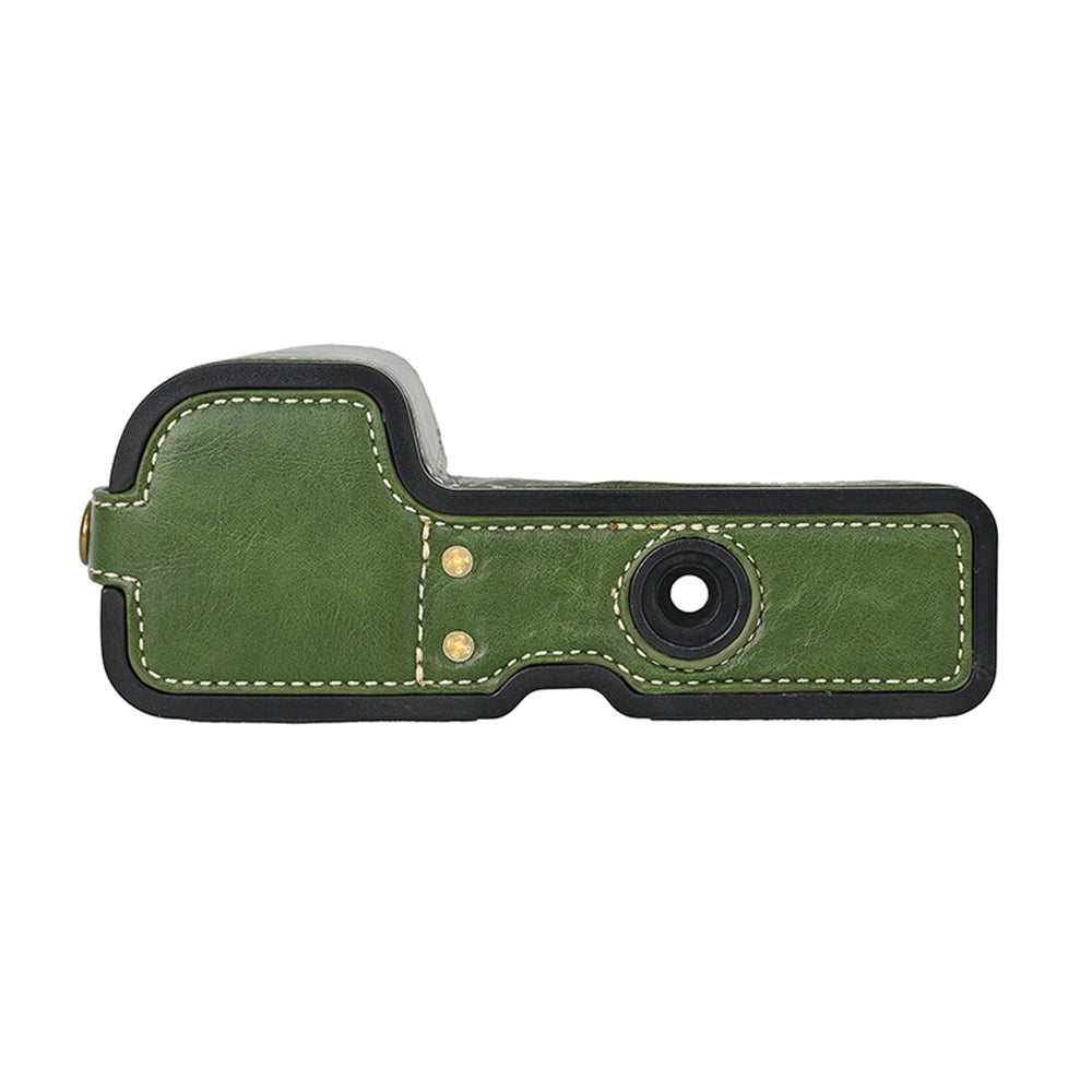 Camera Cover for Sony A6400 / A6300 / A6100 / A6000 Battery Opening Design PU Leather Half Body Bottom Case with Wrist Strap