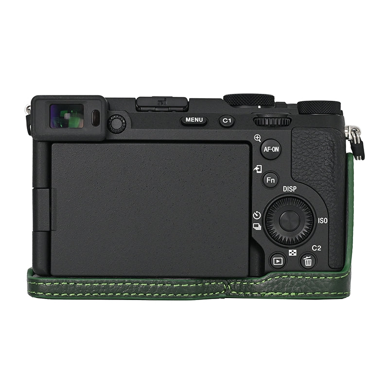 For Sony A7C II Genuine Cow Leather Bottom Case Half Camera Cover with Battery Opening