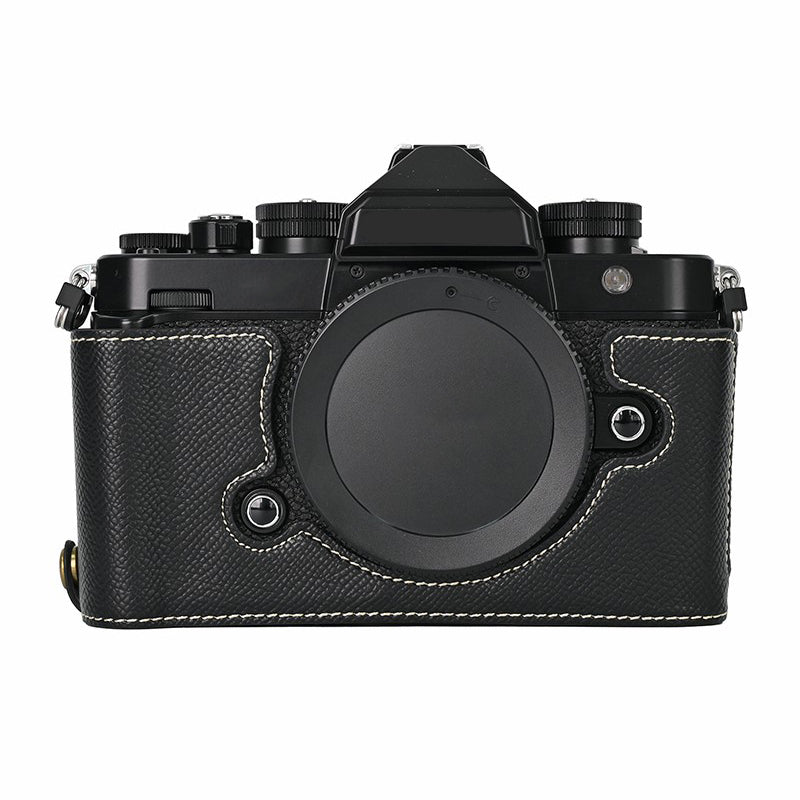 For Nikon Z f Battery Opening Design Palm Texture PU Leather Camera Cover Half Body Bottom Case