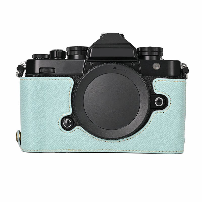 For Nikon Z f Battery Opening Design Palm Texture PU Leather Camera Cover Half Body Bottom Case