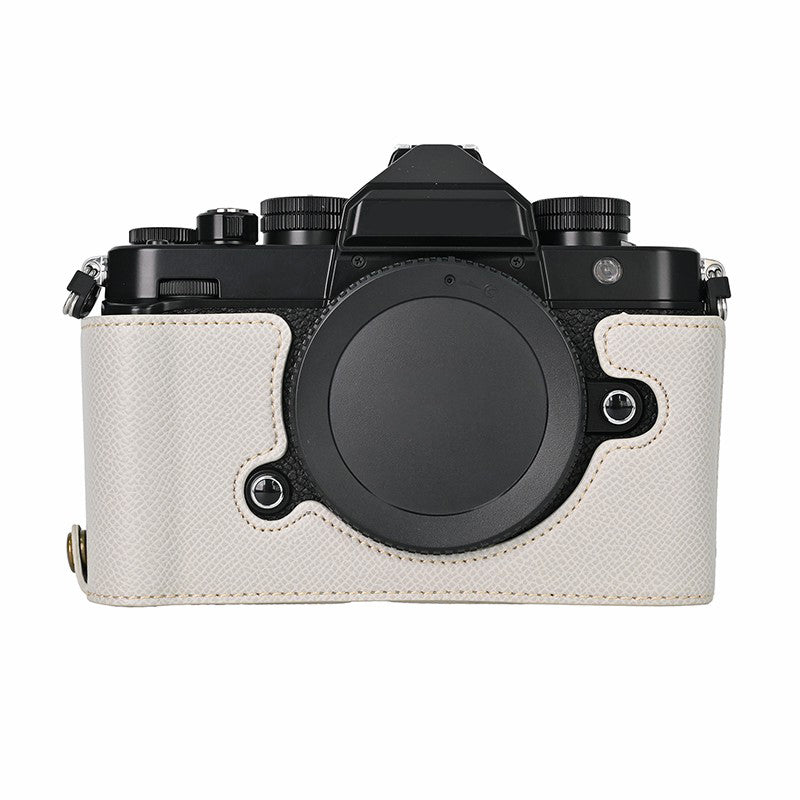 For Nikon Z f Battery Opening Design Palm Texture PU Leather Camera Cover Half Body Bottom Case