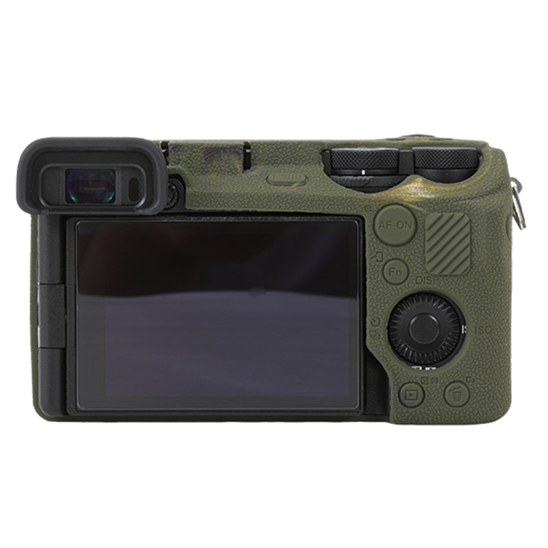 For Sony A6700 Litchi Texture Silicone Protective Case Anti-collision Camera Cover
