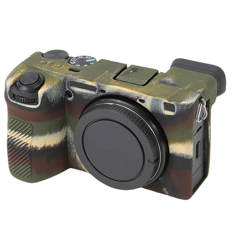 For Sony A6700 Litchi Texture Silicone Protective Case Anti-collision Camera Cover