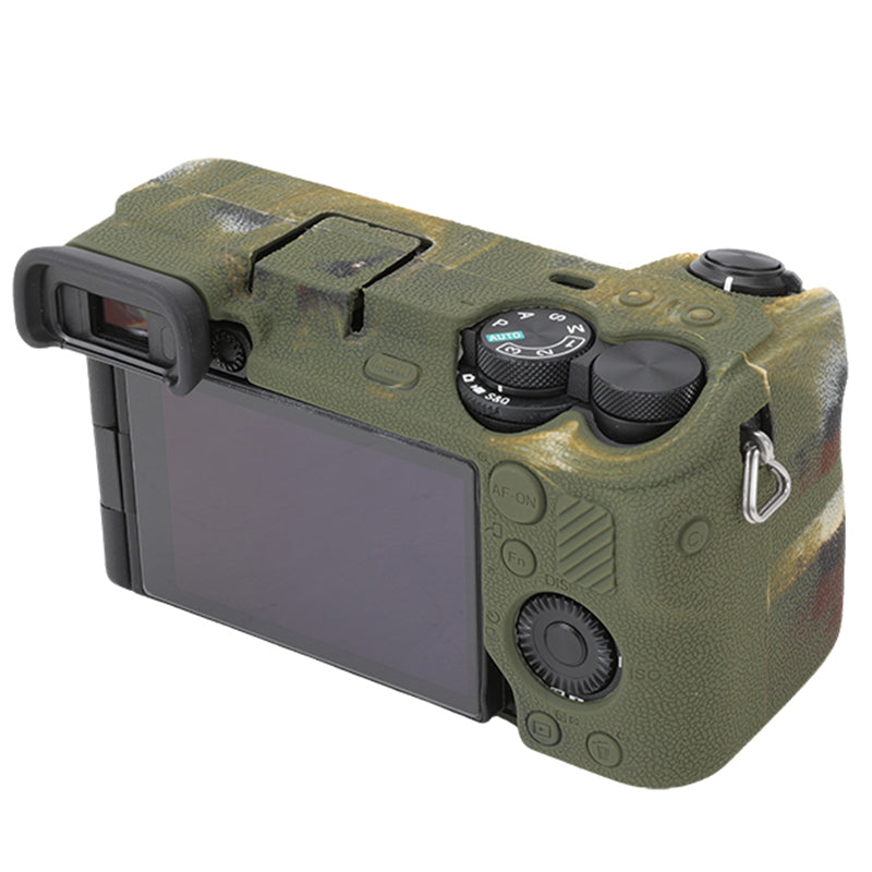 For Sony A6700 Litchi Texture Silicone Protective Case Anti-collision Camera Cover