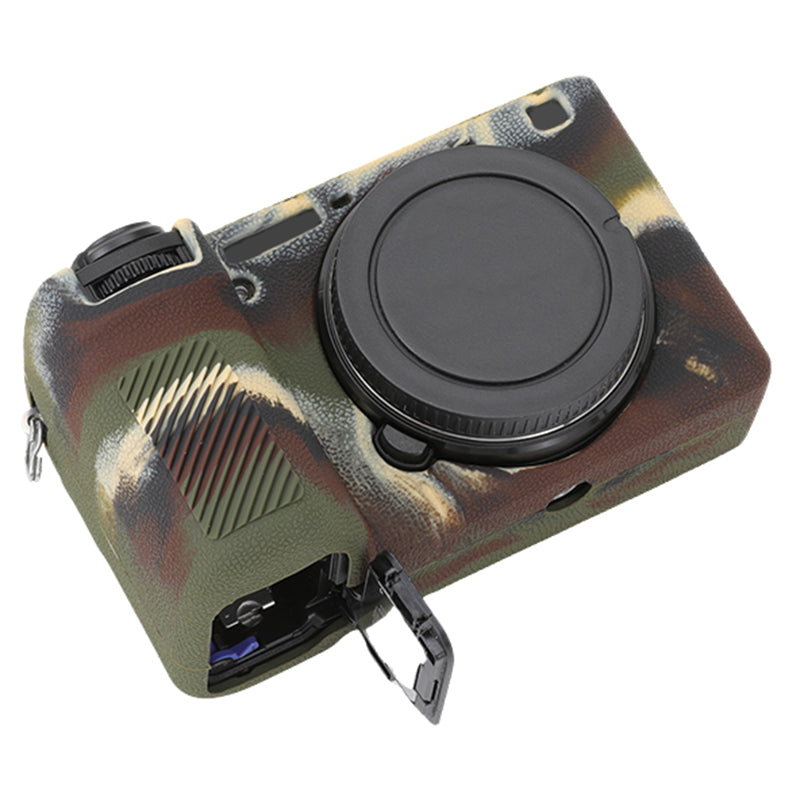 For Sony A6700 Litchi Texture Silicone Protective Case Anti-collision Camera Cover