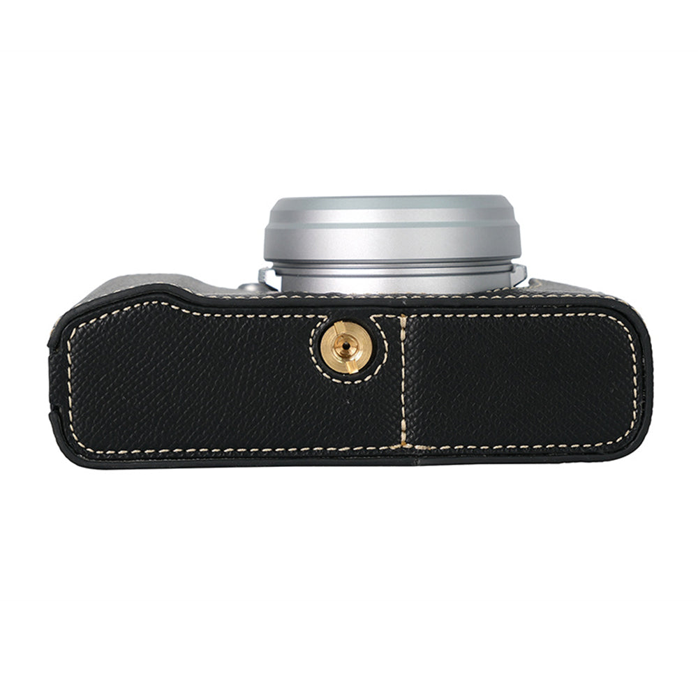 For Fujifilm X100VI Palm Texture Camera Bottom Case Easy to Replace Battery Leather Half Body Bag