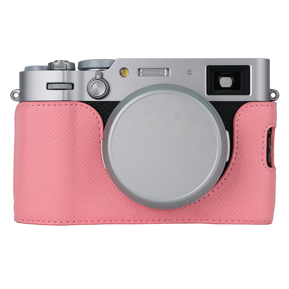 For Fujifilm X100VI Palm Texture Camera Bottom Case Easy to Replace Battery Leather Half Body Bag