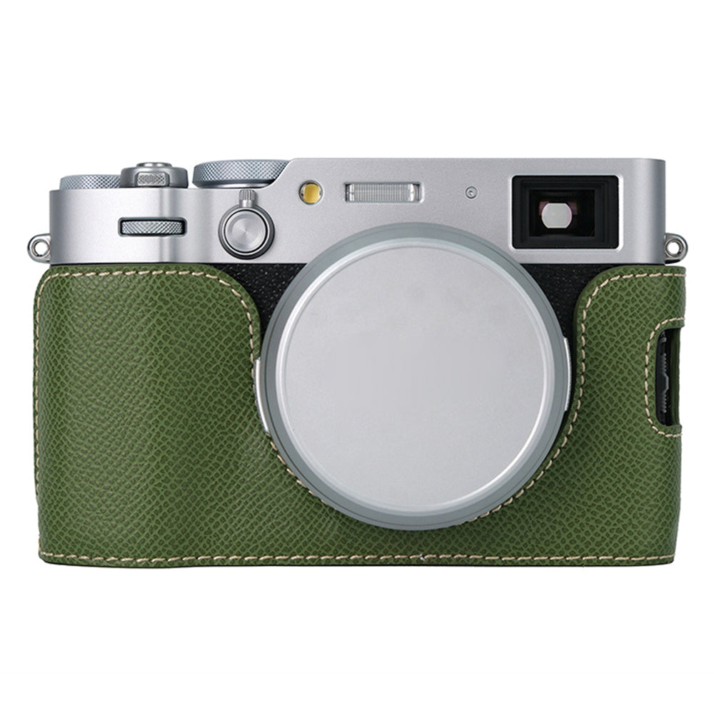 For Fujifilm X100VI Palm Texture Camera Bottom Case Easy to Replace Battery Leather Half Body Bag