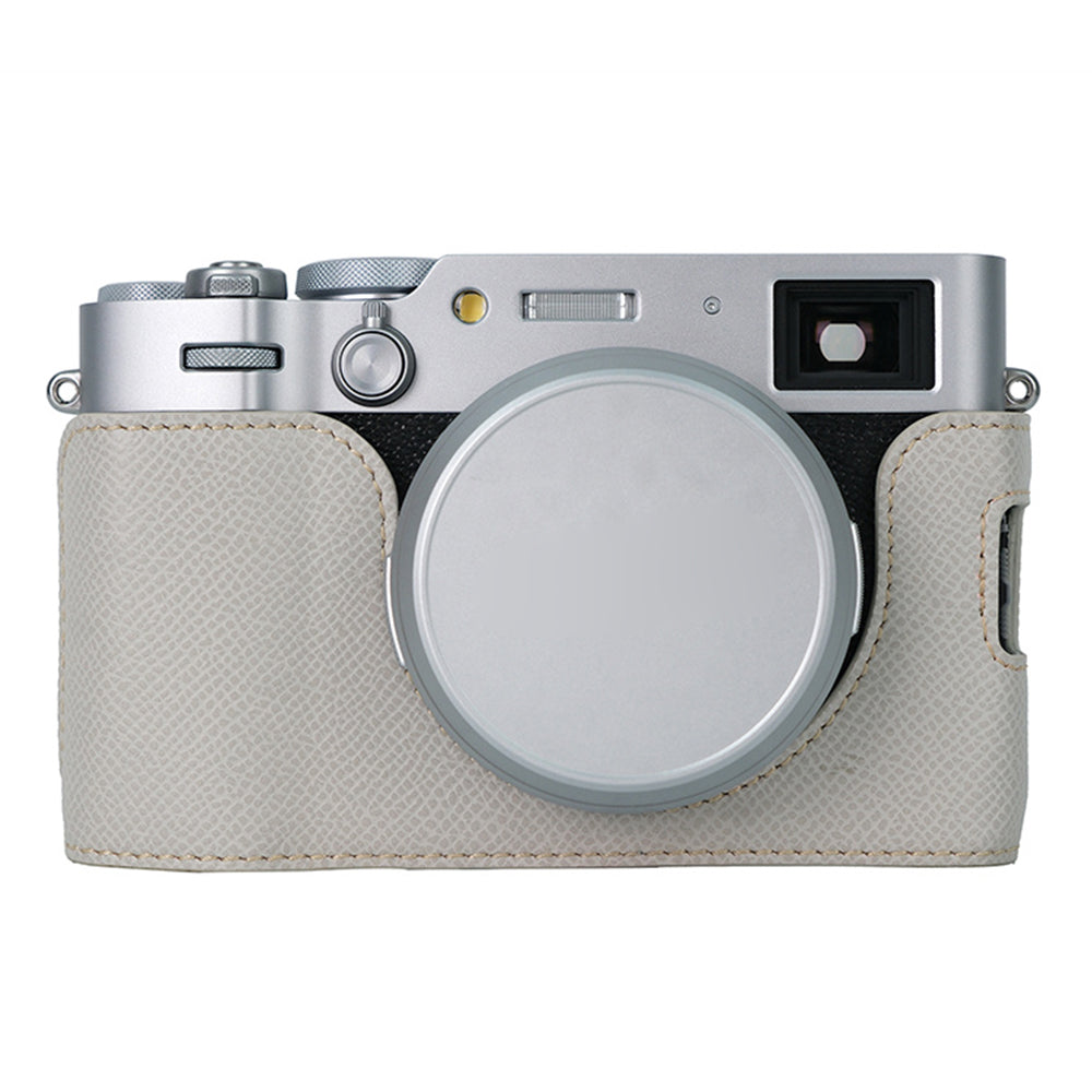 For Fujifilm X100VI Palm Texture Camera Bottom Case Easy to Replace Battery Leather Half Body Bag