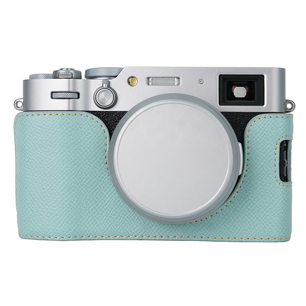 For Fujifilm X100VI Palm Texture Camera Bottom Case Easy to Replace Battery Leather Half Body Bag