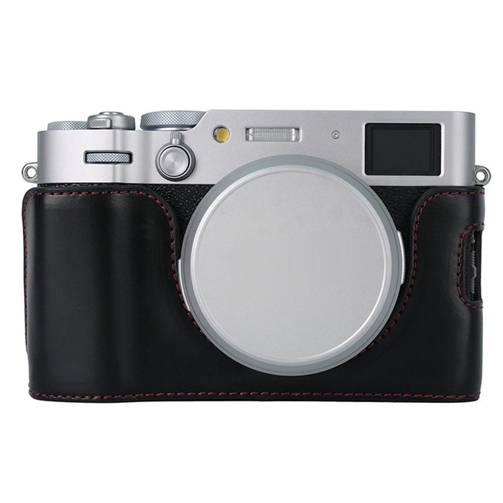 Bottom Cover for Fujifilm X100VI Half Body PU Leather Camera Case with Battery Opening