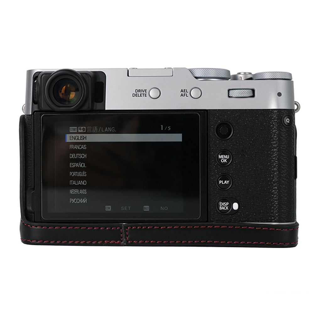 Bottom Cover for Fujifilm X100VI Half Body PU Leather Camera Case with Battery Opening