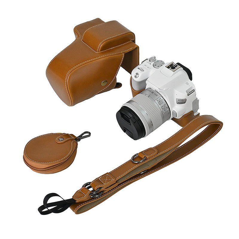 For Canon EOS 200D / 200D II Camera Bottom Case Leather Cover Easy to Change Battery