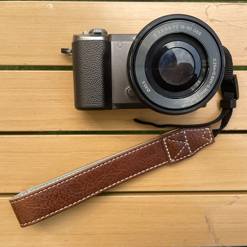 For Fujifilm Canon Nikon Panasonic SLR Camera PU Leather Hand Strap Buffalo Texture Wrist Rope