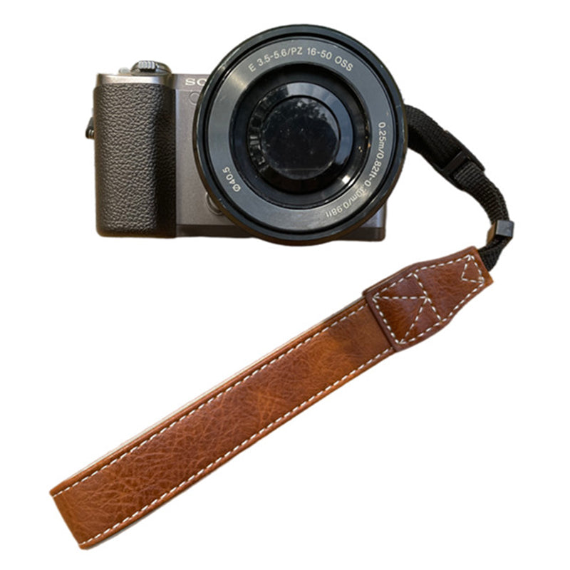 For Fujifilm Canon Nikon Panasonic SLR Camera PU Leather Hand Strap Buffalo Texture Wrist Rope