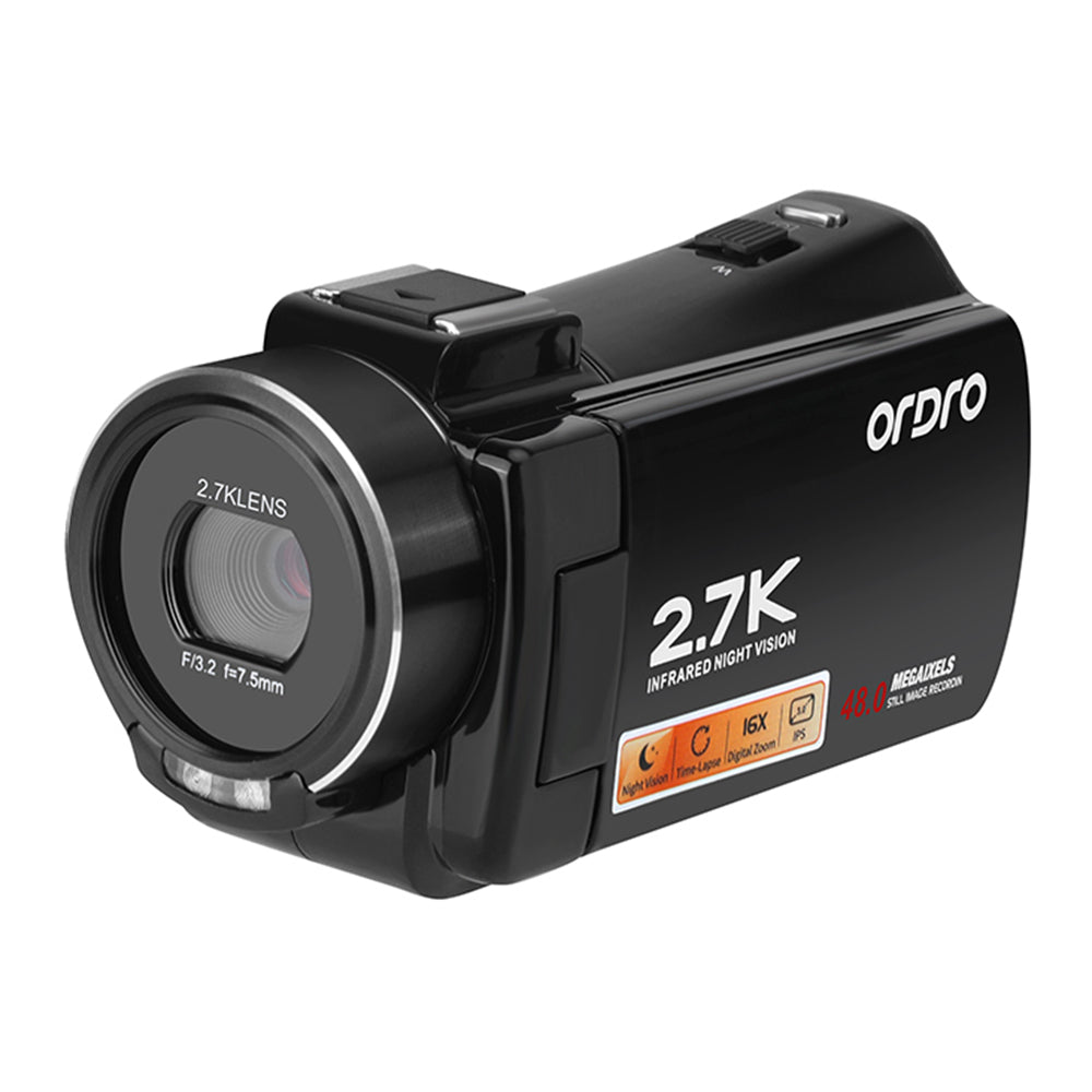 ORDRO V17 Night Vision 3.0-inch Touch Screen 16X Zoom 2.7K HD Digital Video Camera