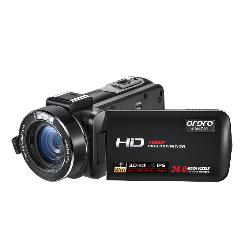 ORDRO Z20 3.0-inch 1080P HD Video Camera Night Vision Digital Camcorder with Microphone and Lend Hood