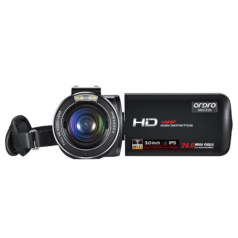 ORDRO Z20 3.0-inch 1080P HD Video Camera Night Vision Digital Camcorder with Microphone and Lend Hood